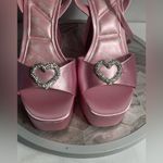 ALDO Barbie x Pink Satin Heart Platform Heels Sandals Size 8.5 US 39 Eur 2023 Photo 3