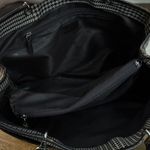 Ralph Lauren Lauren Brown Vintage Houndstooth Canvas Tote Bag Size 14x10.5x5" Photo 4