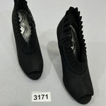 Nina Womans 6.5 Black Peep Toe Pleated Accent Zip Stiletto Bootie NWOT Photo 0