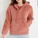 Maurice's  Pink Sherpa Henley Hoodie Photo 0