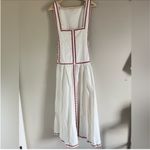 Anthropologie lovers NWT COMMENSE White and Red Trim Maxi back Bow Dress Small Photo 4