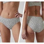 Athleta White/Black Clean Full Bikini Bottom - Large Photo 1