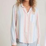 Bella Dahl  - Pocket Button Down in Havana Rainbow Stripe Photo 0