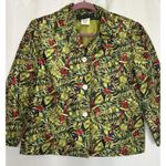 Collection Herve Benard Silk Short Jacket Size 8 Button Up Jimmy Buffett Parrot Photo 0