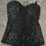 Dazzling Black Sequin Bustier Top Photo 5