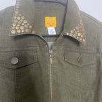 Ruby Rd. Olive Jean Jacket with Studs Green Size 10 Photo 4