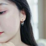 18K Gold Plated Crystal Tassel Dangle Drop Hoop Earrings for Women Photo 3