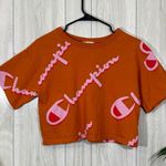 Champion Reverse Weave Crop Top Logo All Over Print Large Spell Out size XS Photo 0