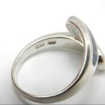 Sterling Silver Genuine Abalone Bypass Ring Sz 7.5 Photo 7