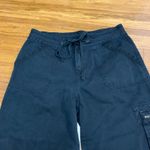 CLIO Cargo Pants Womens Size 10 Black Drawstring Waist Y2K Pockets‎ Cotton Blend Photo 1