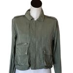 BLANK NYC NWT  LIGHTWEIGHT FITTED TRUCKER JACKET OLIVE GREEN Photo 1