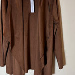 Soft Surroundings NWT Shape Drape Faux Suede Jacket in Saddle Brown Size Large Photo 0