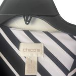 Chico's Women's Size 1 Small Black White Geometric Striped Maxi Dress Photo 5