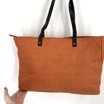 NWT Earth Axxessories Womens Woven Double Handle Tote Shoulder Bag Burnt Orange Photo 2