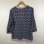 Talbots  Medallion Print Tunic Top Large Coastal Lightweight Cotton Resort Boho Photo 2