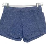 Old Navy Blue Chambray Pull On Shorts Womens M Blue Linen Rayon Coastal Preppy Photo 0