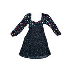 RIXO Target Dress Women's 0 Black Multicolor Polka Dot Puff Balloon Sleeve Smock Photo 2