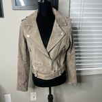 BLANK NYC  Suede moto jacket in sand stoner small $198 Photo 8