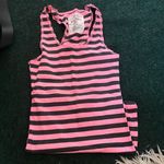 Zenana Outfitters Racerback Tank Top pink and black stripes Photo 0