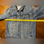 Sam Edelman Billie Oversized Trucker Jacket Med Rhinestone Embroidery Concert Photo 4