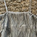 Nylon Blue Fringe Tank Crop Top  Photo 2