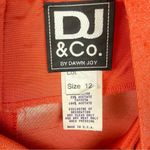 Vintage DJ & Co by Dawn Joy Orange Floral Embroidered Sheath Dress Size 12 Photo 15