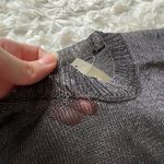 J.Crew Sheer Metallic Sweater Tee Dark Gray AS IS Size XS Photo 6