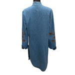 VTG Isabella's Journey Blue Jean Denim Jacket/Coat Faux‎ Suede Long Sleeve S Photo 2
