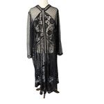 Boutique  Embroidered Lace Kimono Duster Top Photo 6