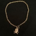 Mall goth pink skull and crossbones necklace Photo 2
