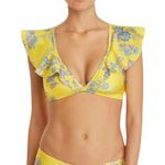 Sam Edelman  Yellow Provençal Floral Ruffle Shoulder Bikini Top Photo 0