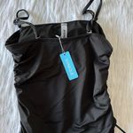 Amazon NWT Yonique Black Strapless One Piece Swimsuit Ruched Photo 8