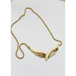 Monet Vintage  Gold-Tone & Cream Enamel Winged Necklace Photo 1