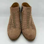 Franco Sarto  Destiny Suede Leather Boot  Topstitch Taupe Ankle Boots Size 8.5 Photo 3