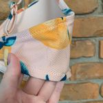 Shade & Shore Shade & Shore Citrus Print Bikini Top Womens Size 36D Pink Tie Front Padded Photo 2