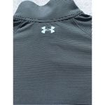 Under Armour UA Black Gray Microstripe 1/4 Zip Women's Heat Gear Medium Loose Photo 4