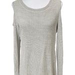 Sol Angeles Anthropologie Cold Shoulder Waffle Knit Midi Dress Gray Size Medium Photo 4