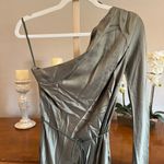Bec & Bridge  Classic Silk Asym Midi Dress Green One Shoulder Size 6 Photo 2