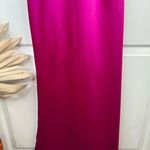 XScape Women's Size 6 Magenta Satin Gown Rose Applique Formal Dress Photo 5