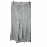 Eileen Fisher  Silk Drift Pants Wide Flare Crop Leg Pull On Gray White Medium Photo 1
