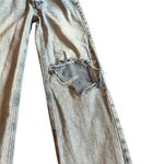 We The Free High Rise Straight Leg Jeans Loose Fit Distressed Light Denim Sz 26 Photo 2