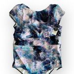 Torrid New Cap Sleeve Purple and Blue Swimsuit Photo 6