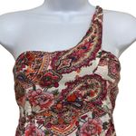 OndadeMar Women Small Pink Floral Paisley One Shoulder 100% Cotton Dress Coverup Photo 2