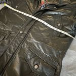 Luigi lamberto Women 50 Mid Length parka Leather Jacket Lined. Black. Black Size undefined Photo 2