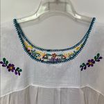 Mexican Embroidered Blousey Top Large White Photo 3