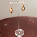 Gold Tone Victorian Style Earrings With Pearls Gold Photo 2