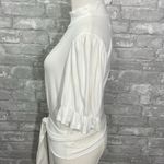 Listicle White Puff Sleeve Ribbed
Top with Tie Photo 2