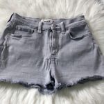 PINK - Victoria's Secret VS Pink cut off denim jean shorts Hi-rise light blue gray wash five pocket style Photo 0