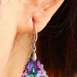 Beautiful iridescent multi colored earrings! Party favorite! New Blue Photo 0