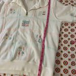 Vintage 80s Beach Grandma Pastel Polo Short Sleeve Top Size Medium 90s White Photo 6